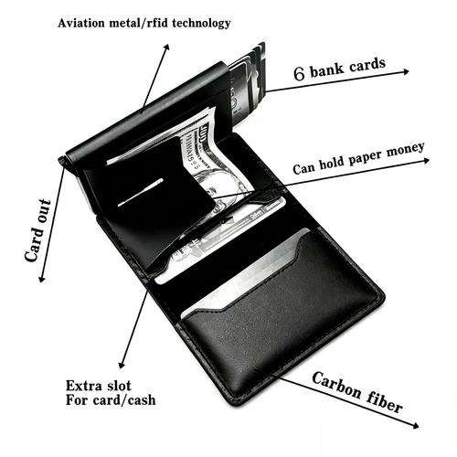 New wallet featuring anti-fraud protection, GPS tracking, and automatic card ejection, with multiple card slots—unisex genuine leather wallet