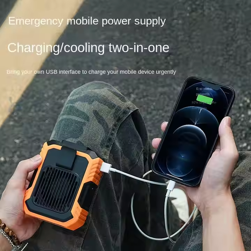 Summer Portable Outdoor Cooling Fan With Rechargeable Battery Power Bank Function Small Pocket Clip Fan for Travel and Sports