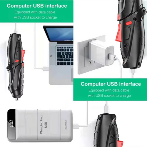 3.6V Rechargeable Electric Cordless Screwdriver Household Folding Lithium Powerful Drill Tools