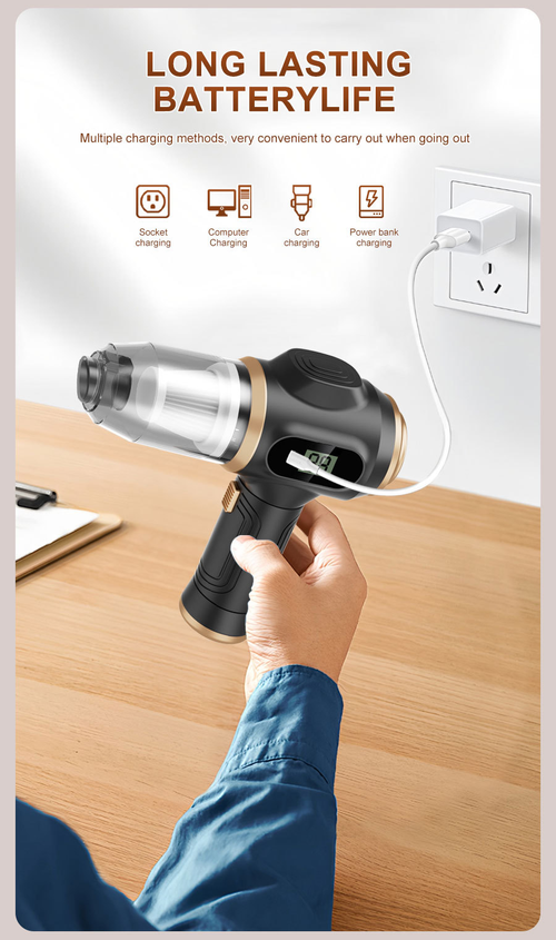 Wireless Handheld Vacuum Cleaner with Digital Display for Car and Home（Cash on delivery is supported）