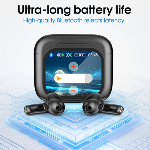 BY16 AI Translator Earbuds with LED Touch Screen ANC ENC Noise Cancelling（Cash on delivery is supported）