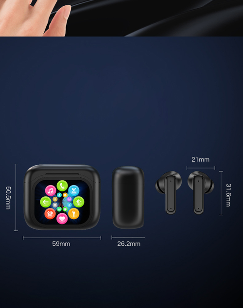 BY16 AI Translator Earbuds with LED Touch Screen ANC ENC Noise Cancelling（Cash on delivery is supported）