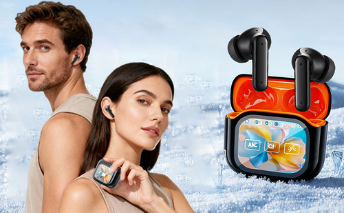 BY16 AI Translator Earbuds with LED Touch Screen ANC ENC Noise Cancelling（Cash on delivery is supported）