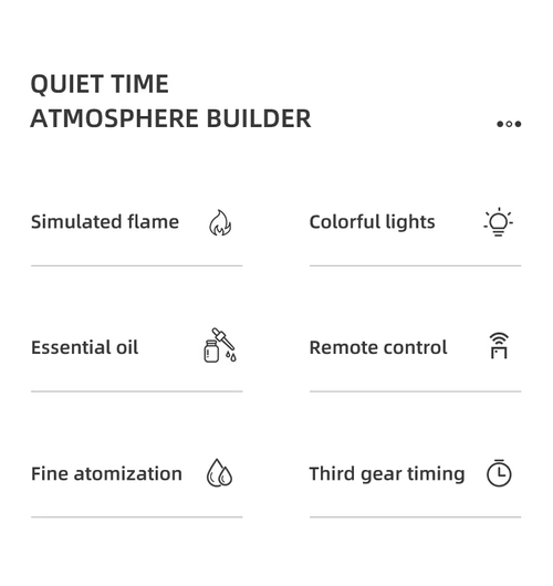 Flame Aromatherapy Diffuser with Realistic Flame and Remote Control（Cash on delivery is supported）