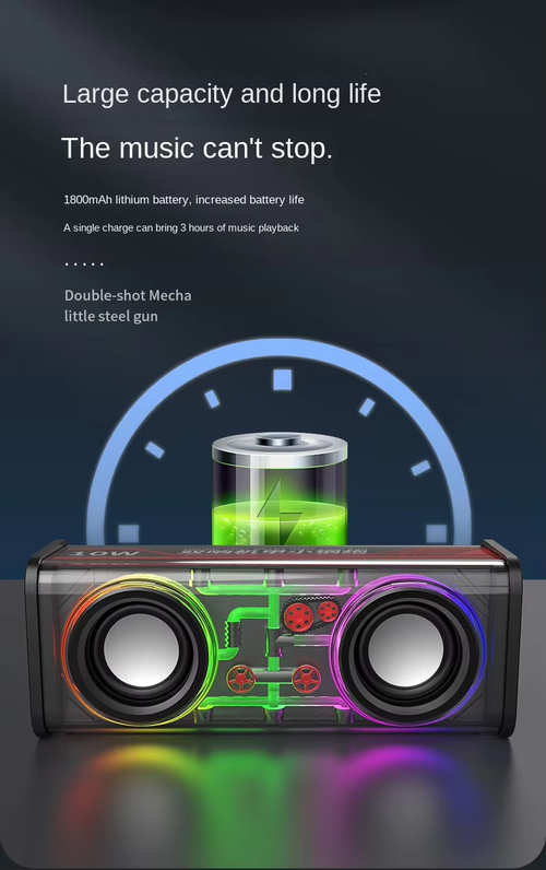 Transparent Mecha RGB Bluetooth Speaker 10W Dual Driver TWS USB Portable（Cash on delivery is supported）
