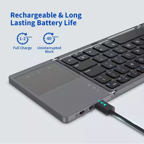 Foldable Bluetooth Keyboard with Touchpad for Tablet and Laptop（Cash on delivery is supported）