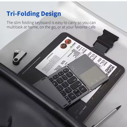 Foldable Bluetooth Keyboard with Touchpad for Tablet and Laptop（Cash on delivery is supported）