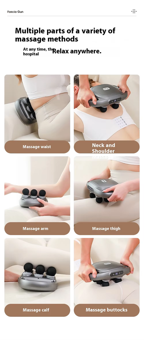 6 Head Deep Tissue Muscle Massage Gun for Back（Cash on delivery is supported）
