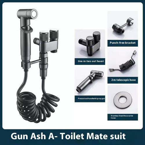 New All-Copper Bidet Sprayer Set, Dual Control 2-Way Outlet（Cash on delivery is supported）