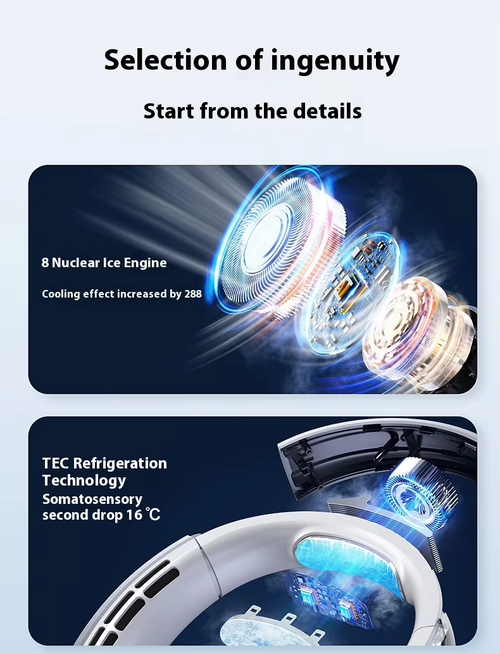 30Hrs Battery 100Speed Neck Fan Stay Cool（Cash on delivery is supported）