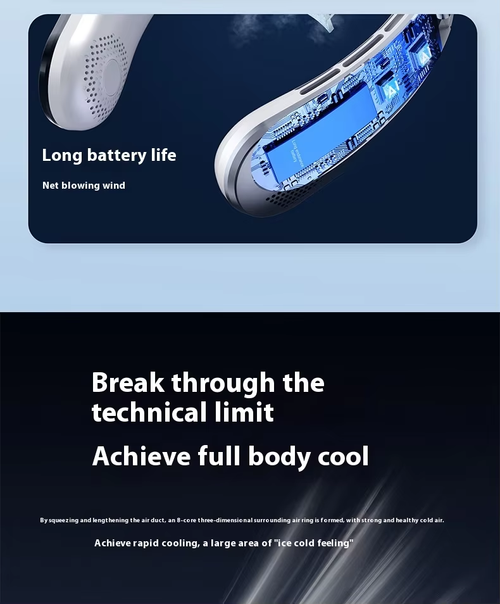 30Hrs Battery 100Speed Neck Fan Stay Cool（Cash on delivery is supported）