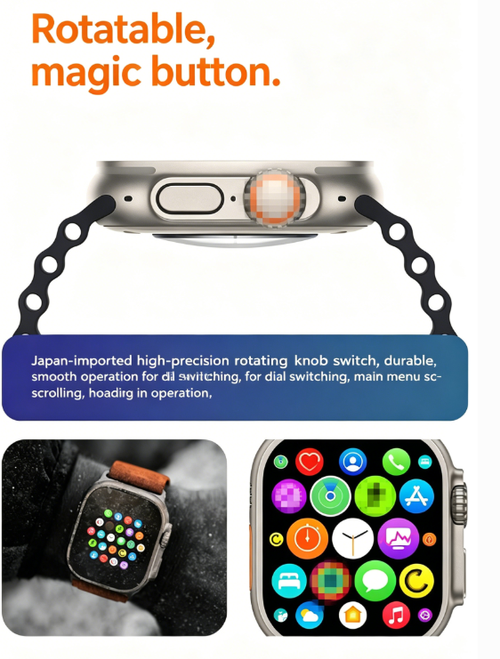 Ultra2 Smart Watch BP Heart Rate Bluetooth Sports Watch（Cash on delivery is supported）