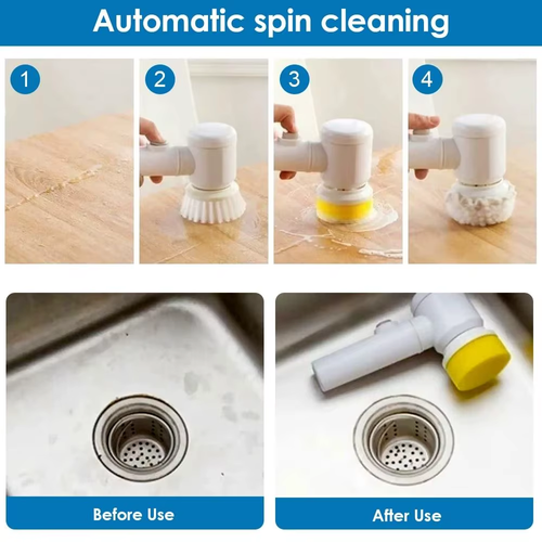Multi Head Electric Kitchen Cleaning Brush（Cash on delivery is supported）