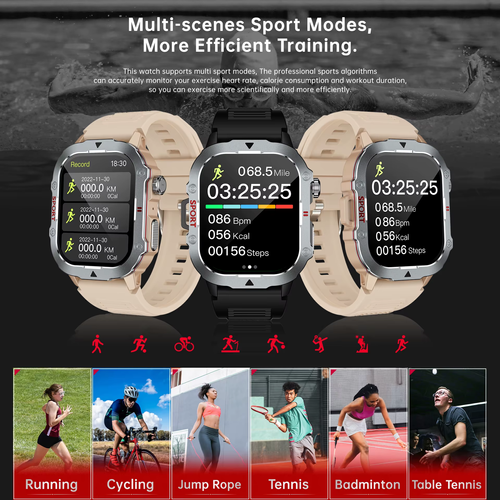 Outdoor Sport Watch Bluetooth Health 3Proof Waterproof（Cash on delivery is supported）