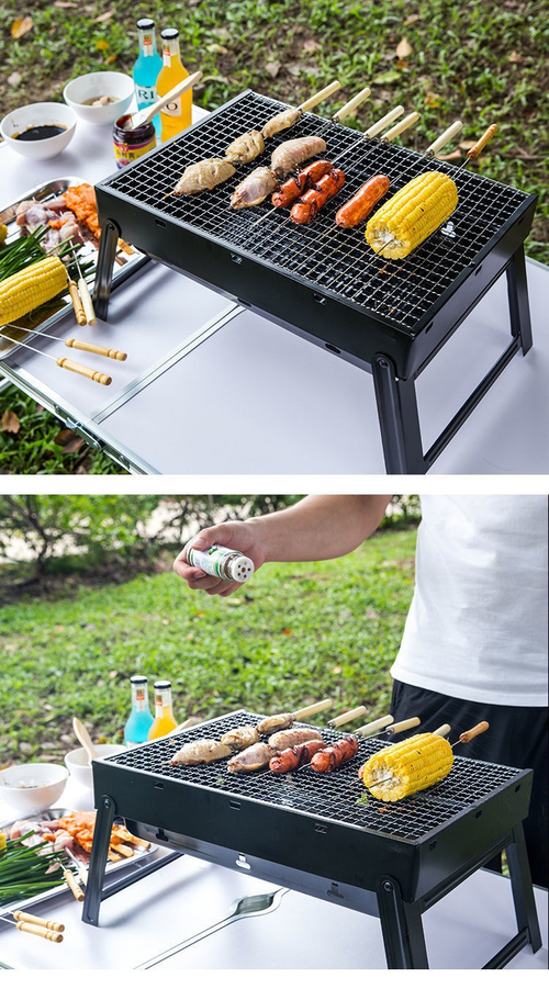 Foldable Portable Charcoal BBQ Grill for Outdoor Use（Cash on delivery is supported）