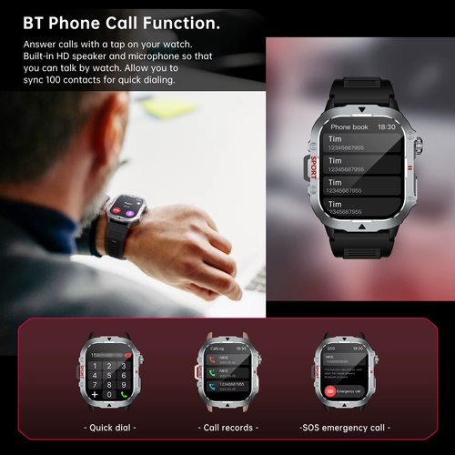 Outdoor Sport Watch Bluetooth Health 3Proof Waterproof（Cash on delivery is supported）