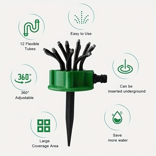 Automatic Garden Sprinkler with 12 Flexible Heads（Cash on delivery is supported）