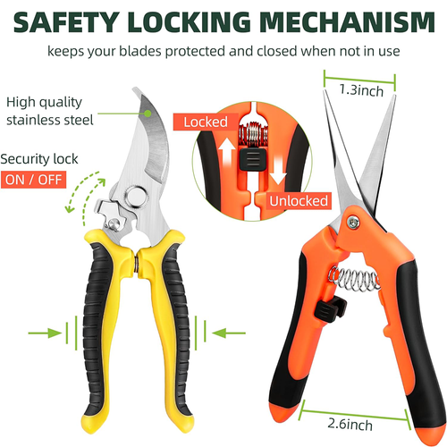 3 Piece Garden Pruning Shears Set Sharp and Durable（Cash on delivery is supported）