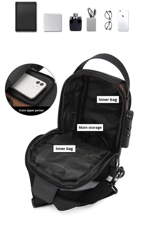 Anti-theft Crossbody Sling Bag with Password Lock（Cash on delivery is supported）