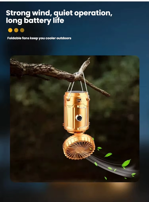 Multifunctional LED Light: Fan + USB Charging + Solar Power + Emergency Power Bank（Cash on delivery is supported）