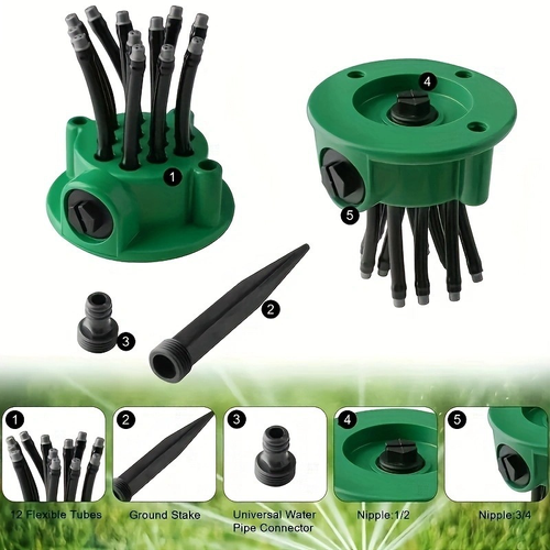 Automatic Garden Sprinkler with 12 Flexible Heads（Cash on delivery is supported）