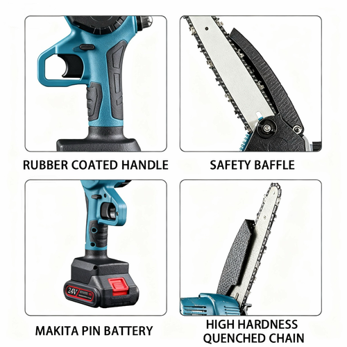 4 Inch Cordless Mini Chainsaw with Battery and Charger（Cash on delivery is supported）