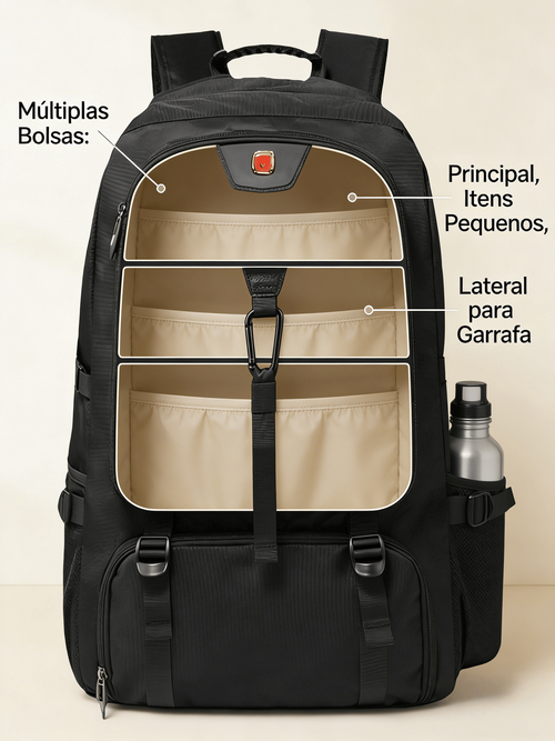 Mochila de Costas de Grande Capacidade Impermeável para Viagens Esporte Outdoor Escola e Trabalho