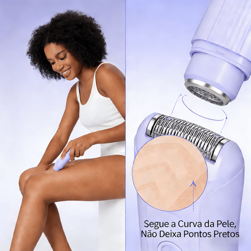 Depiladora Elétrica Portátil de Duas Cabeças Sem Fio, Recarregável, Totalmente à Prova dÁgua  Ideal para Todo o Corpo