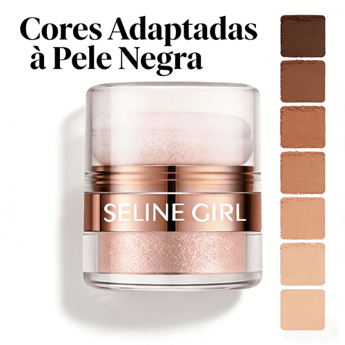 Pó de Destaque SELINE GIRL para Rosto e Corpo Blush e Contorno com Brilho Suave
