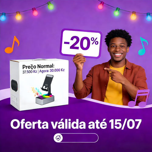 Caixa de som Bluetooth com alto valor de aparência, suporte multifuncional para celular, alto volume, luzes RGB tripla eção, alto-falante de mesa giratório