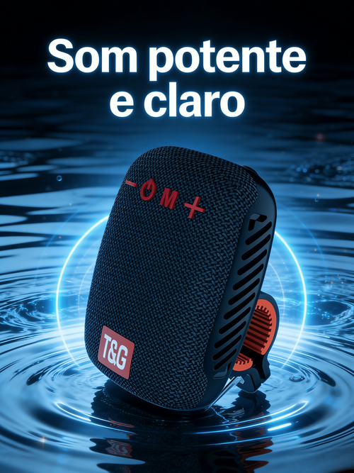 Caixa de Som Bluetooth Portátil para Ciclismo - TWS Conexão Tecido Durável Leitura de Cartão Rádio e Resistente à Água