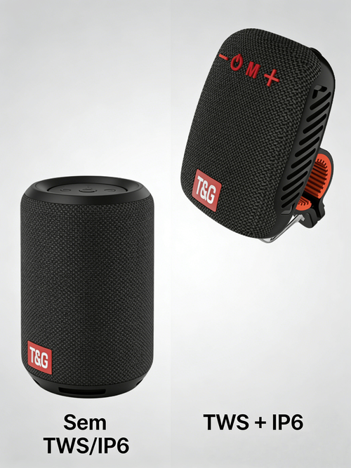 Caixa de Som Bluetooth Portátil para Ciclismo - TWS Conexão Tecido Durável Leitura de Cartão Rádio e Resistente à Água