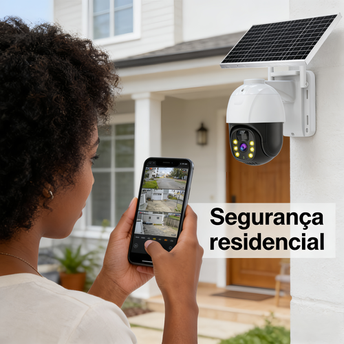 Câmera de Segurança Solar 4G  Monitoramento Remoto Sem EnergiaInternet, HD 360°, Resistente à Água (Para ExteriorCampo)