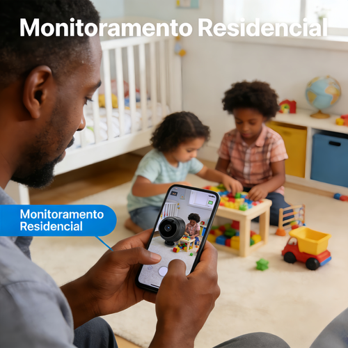 Câmera de Segurança Inteligente A9 — Sem Fio, Wi-Fi, Ângulo Largo HD