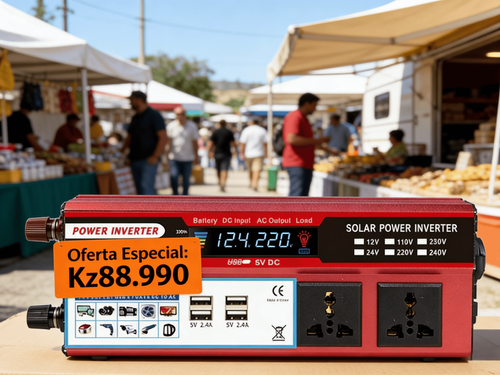 Inversor de Energia 2000W para Veículo Fonte Fotovoltaica com Múltiplas Tomadas e 4 Portas USB de Carga Rápida