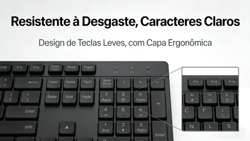 Kit Teclado e Rato Sem Fio Tri-Modo Carregável 104 Teclas em Português para Escritório