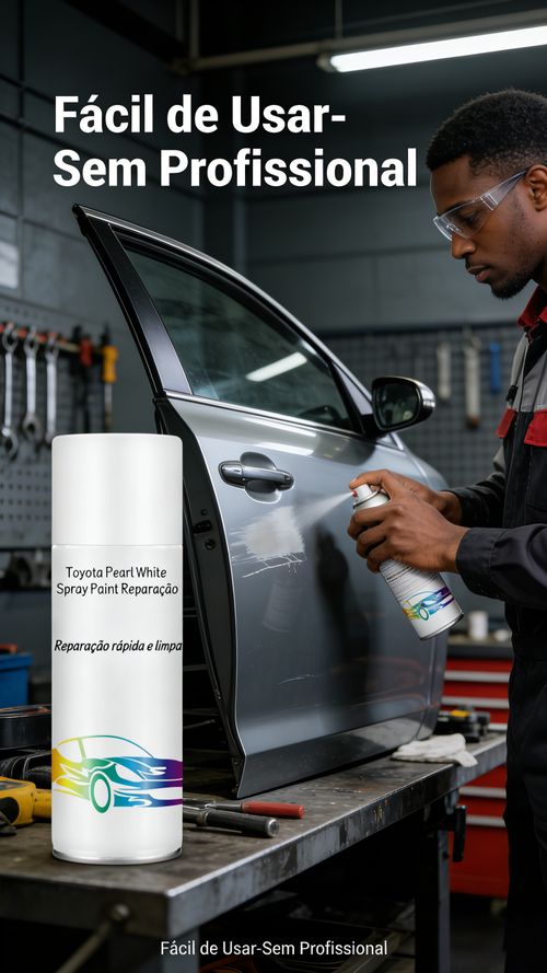 Tinta Spray para Carro Toyota Cor Branco Perolado Reparo de Riscos na Pintura