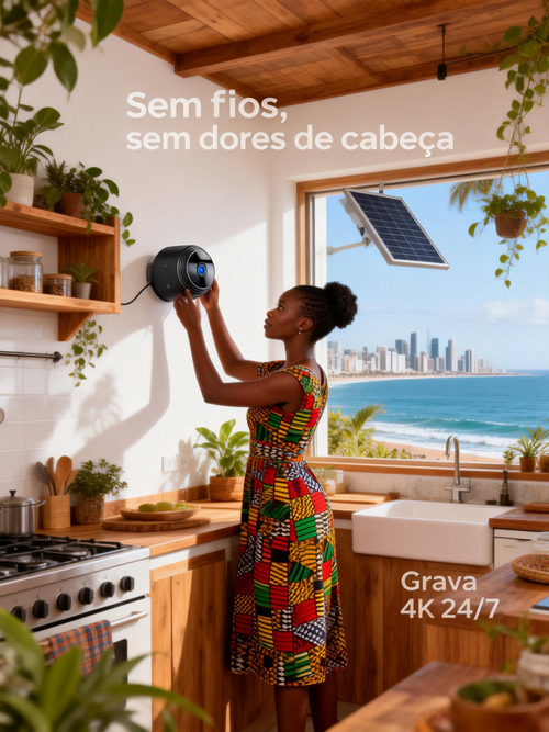 Câmera de Segurança Inteligente A9 — Sem Fio, Wi-Fi, Ângulo Largo HD