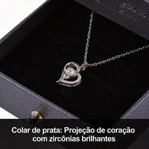 Presente de Dia dos Namorados Caixa de Joias com Rosa Preservada Colar