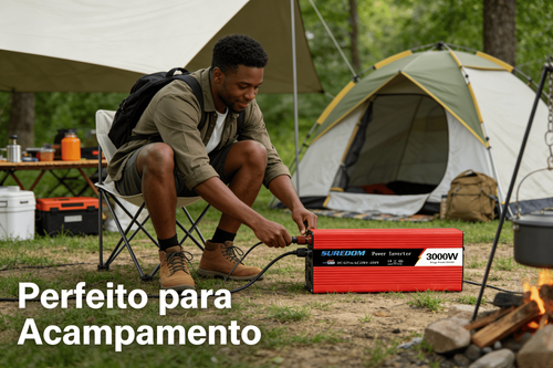 Inversor de Energia 3000W para Veículo Conversor Fotovoltaico Solar com Duas Portas USB