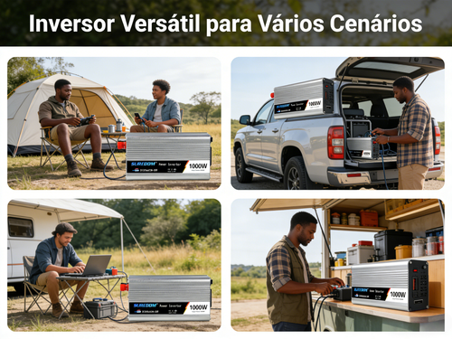 Inversor de Energia 1000W para Veículo Conversor de 12 24V para 110 220V com Porta USB
