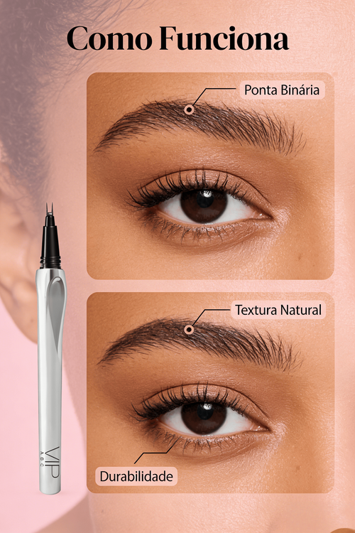 Caneta de Sobrancelha Binária IPABC Impermeável e Não Corre Sobrancelhas Naturais e Tridimensionais