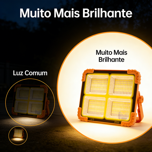 Luz de Emergencia Solar LED Super Brilhante Resistente a Agua para Exterior Acampamento Mercado Noturno