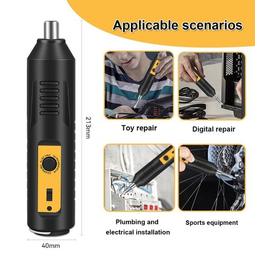 🔥HOT SALE🔥 COD！  Portable Home Use Electric Screwdriver Set,Mini Cordless Rechargeable Electric Screwdriver Set, Portable Automatic Home Repair Tool Kit,Powerful Compact Electric Screwdriver Set(2 Long+short+socke)