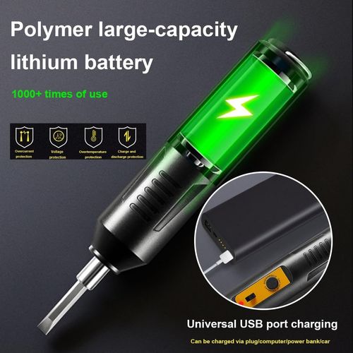 🔥HOT SALE🔥 COD！  Portable Home Use Electric Screwdriver Set,Mini Cordless Rechargeable Electric Screwdriver Set, Portable Automatic Home Repair Tool Kit,Powerful Compact Electric Screwdriver Set(2 Long+short+socke)