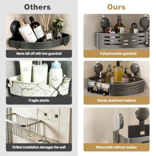 ⚡ Corner Shower Rack – No More Messy Bottles on the Floor – Keep Your Bathroom Tidy & Organized