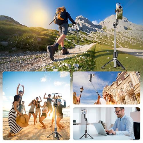 ⚡ Black Selfie Stick – No More Blurry Photos or Missing Yourself in Every Shot – Perfect for Travel, Parties & Vlogs