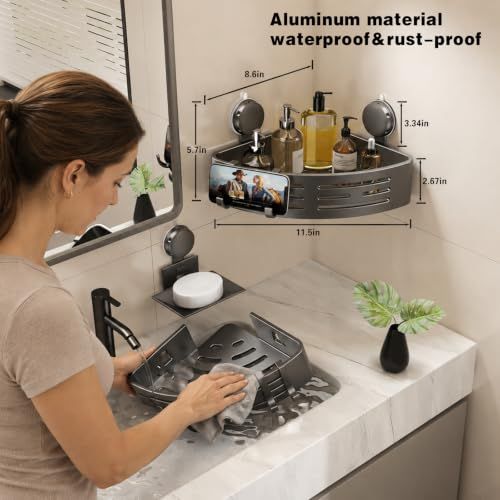⚡ Corner Shower Rack – No More Messy Bottles on the Floor – Keep Your Bathroom Tidy & Organized