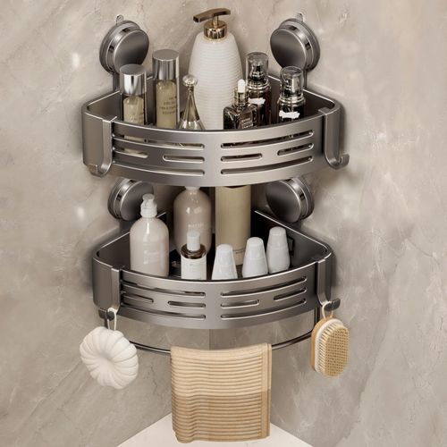 ⚡ Corner Shower Rack – No More Messy Bottles on the Floor – Keep Your Bathroom Tidy & Organized