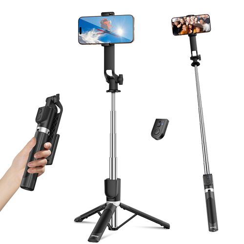 ⚡ Black Selfie Stick – No More Blurry Photos or Missing Yourself in Every Shot – Perfect for Travel, Parties & Vlogs